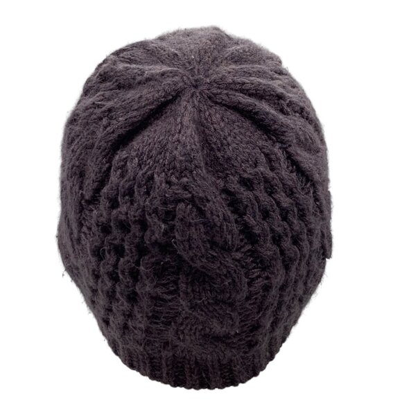 The North Face Womens Cable Knit Beanie Hat Purple Acrylic/Polyester One Size - Picture 4 of 6